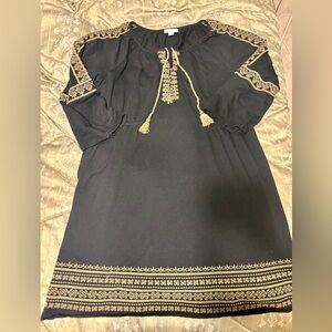 J.Jill Black Embroidered Peasant Dress – Size L